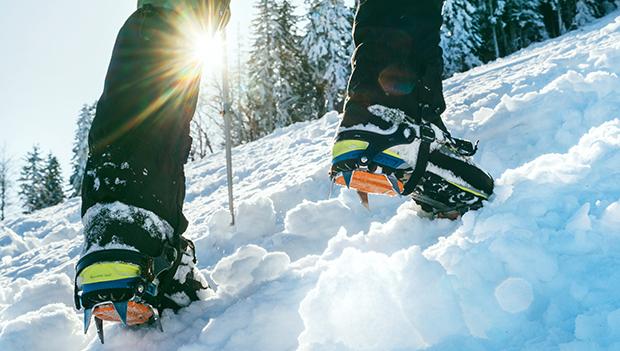 Hiking in winter requires snowshows